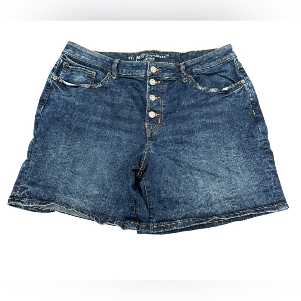 M Jeans by Maurices Button Up Denim Mid Rise Jean Shorts Size 16